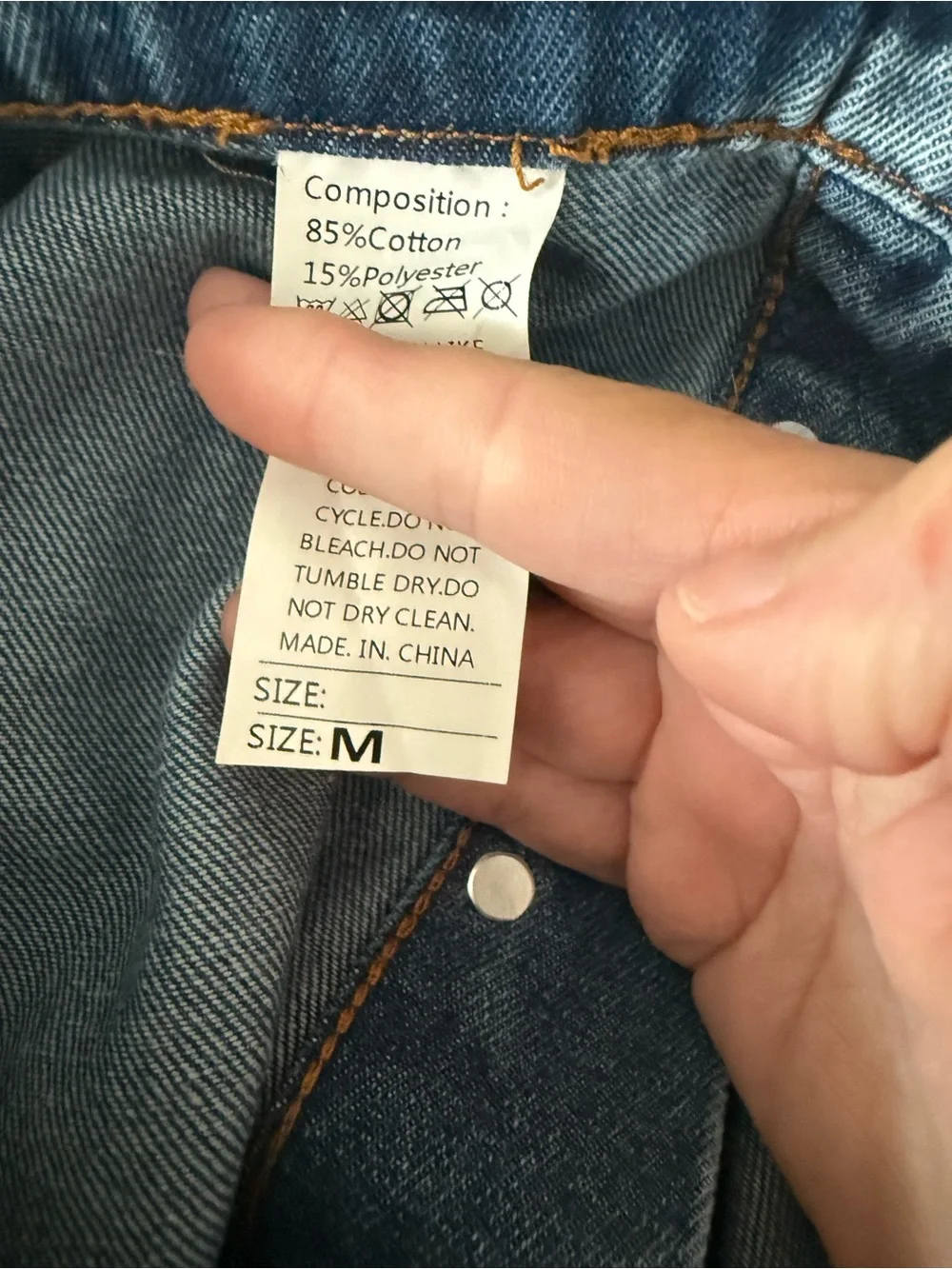 Source Unknown Light Blue Denim Mini Skirt with Back Buttons - Picture 4 of 4